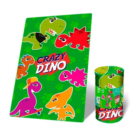 Koc polarowy Crazy Dino 50x100 cm