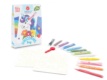 Zestaw do kolorowania piaskiem Sabbiarelli Bag - Jednorożce 3l+ SABBIARELLI