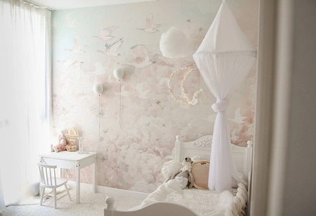 DREAM Kids Rose - Tapeta W Chmury I Ptaki Malumi