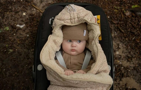 Lodger Wodoodporny wielofunkcyjny otulacz śpiworek z polarowym wnętrzem jasnobeżowy Folklore Taslon Birch