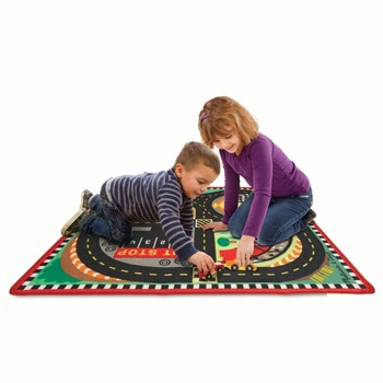 Zestaw drogowy na dywaniku Round The Speedawy 19401-Melissa & Doug, zabawki dla chłopców