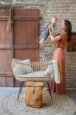 Lassig Green Label Plecak dla mam z akcesoriami Rolltop Backpack curry