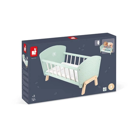 Drewniane łóżeczko dla lalek Zen 3+, Janod