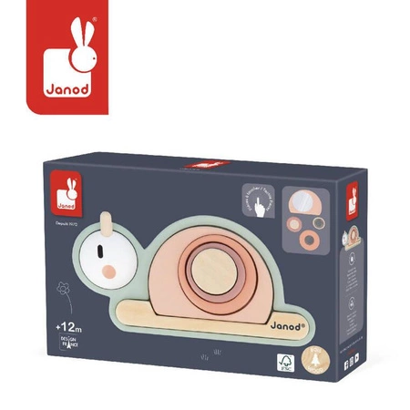 Drewniana układanka sensoryczna Ślimak Sweet Cocoon 12 m +, Janod