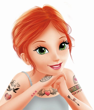 Tatuaże kolorowe dla dziewczynki 75 sztuk TA003