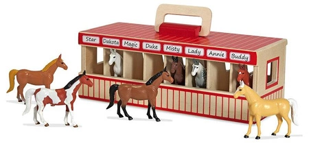 Przenośnia drewniana Stajnia z 8 Figurkami Koni Melissa and Doug 13744-MD
