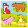 Układanka drewniana dotykowa Zwierzęce futerko 57433-Goki, zabawki edukacyjne dla dzieci