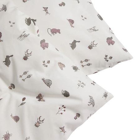 LEANDER - pościel niemowlęca Forest, Organic Cotton, 70x100 cm, Dusty Rose