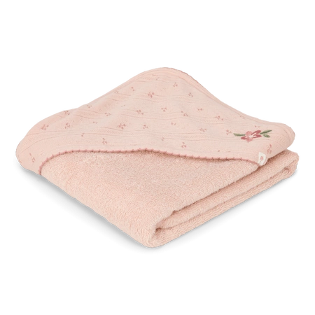 Little Dutch Bawełniany ręcznik z kapturem 100x100 cm Blossom