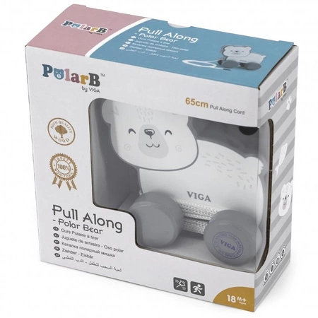 Viga Drewniany Miś Polarny do ciągnięcia - PolarB