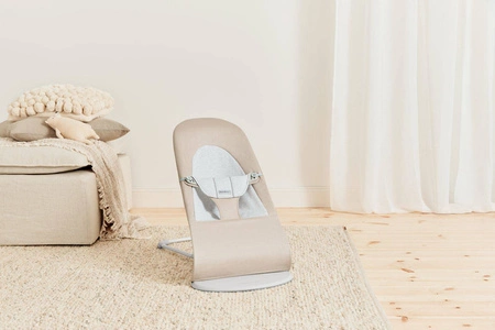 BABYBJORN - leżaczek BALANCE SOFT COTTON/JERSEY - Beż/Szary