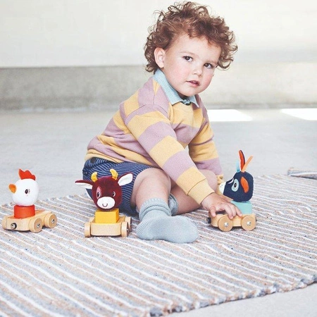 LILLIPUTIENS Zestaw 3 drewnianych pojazdów Farma 12+