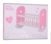 Drewniana kołyska Baby Rose dla lalek 35-45 cm