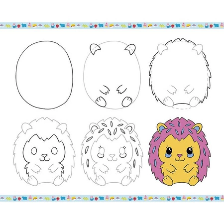 Janod Zestaw kreatywny Rysowanie krok po kroku z brokatowymi markerami 20 rysunków i kolorowanek 6+