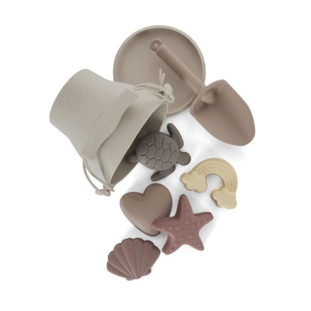 Filibabba Silikonowy zestaw wiaderko i zabawki do piasku Rose