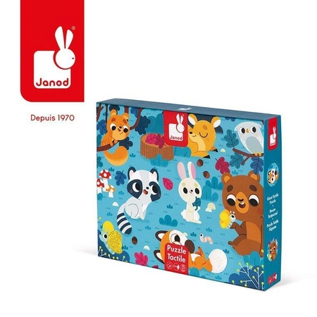 Puzzle sensoryczne 20 elementów Leśne zwierzęta, Janod