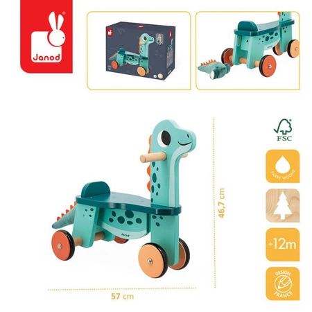 Drewniany jeździk Dinozaury 12 m+, Janod