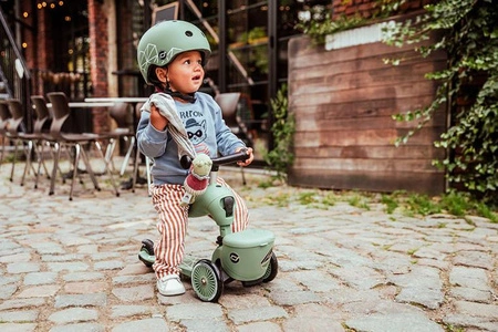 SCOOTANDRIDE Highwaykick 1 Lifestyle 2w1 Jeździk i hulajnoga z zamykanym schowkiem 1-5 lat Green Lines