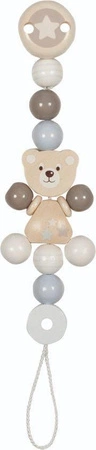Drewniany łańcuszek do smoczka Misiu 65203-Goki Baby, prezent dla niemowlaka