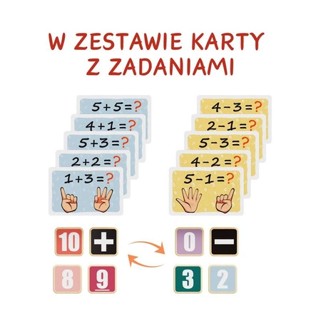 Nauka liczenia na palcach – drewniana zabawka edukacyjna 36 mies.+TOPBRIGHT