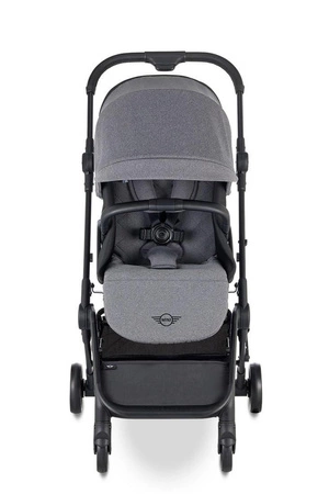 MINI by Easywalker Buggy TURN Kompaktowy wózek spacerowy z obrotowym siedziskiem 360° Soho Grey (z osłoną przeciwdeszczową w zestawie)