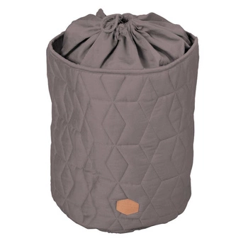 Filibabba Zamykany pojemnik materiałowy na zabawki Pikowany Dark Grey