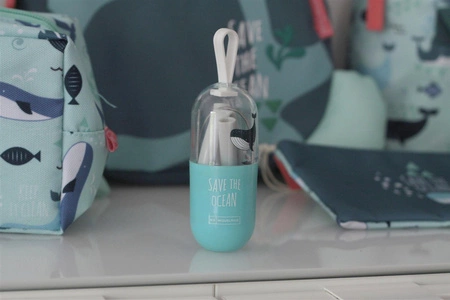 Słomka silikonowa Save The Ocean - Granatowa
