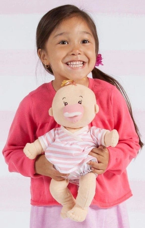 Pluszowa lalka dla dzieci, Blondynka niemowlak w sukience w paski, Baby Stella, 152420-Manhattan Toy, lalki dla dziewczynek