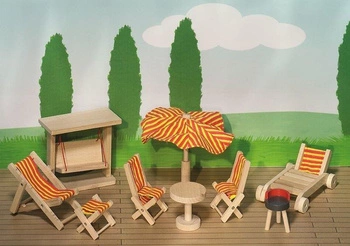 Meble dla lalek, zestaw ogrodowy, goki