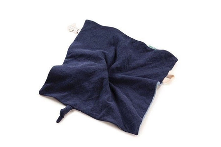 LILLIPUTIENS Muślinowy komforter z mini-pacynką na palec Osiołek Ignace 0 m+