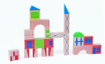 Zestaw drewnianych klocków MIASTO 40 szt. 720404