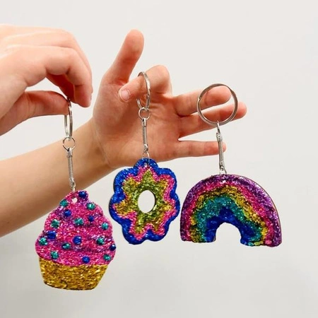 Tiger Tribe Zestaw Kreatywny - Brokatowe Breloczki