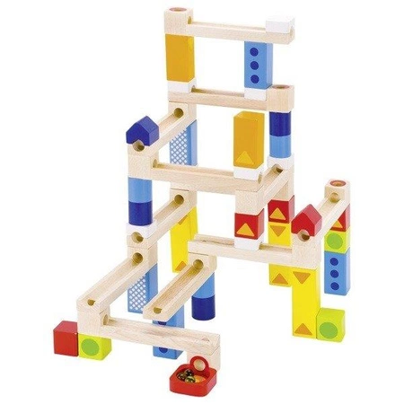 Kolorowy kulodrom, zbuduj sam tor dla kulek, 55 części, goki