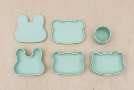 Zamykany silikonowy pojemnik Króliczek We Might Be Tiny - Minty Green