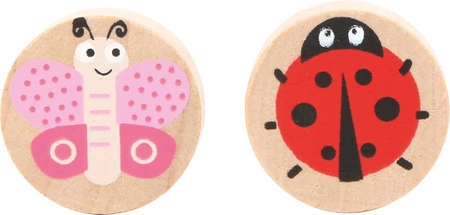 Urocze drewniane warcaby Biedronki i Motyle 11337-Small Foot, drewniane gry planszowe