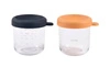 BEABA Zestaw pojemników słoiczków szklanych z zamknięciem 2 x 250 ml Night blue/Honey