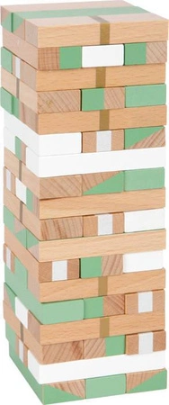 Drewniana Chwiejąca się wieża Gold Edition 12217-Small Foot, zręcznościowe gry dla dzieci