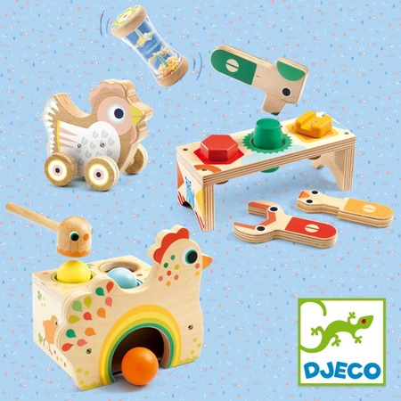 Drewniana wbijanka kurka z młoteczkiem DJ06305