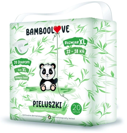 BAMBOOLOVE pieluszki jednorazowe rozm. XL (12-18kg) 20 szt.