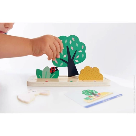 Drewniana układanka Orientacja w przestrzeni Ogród 3+, Janod