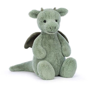 JellyCat - Smok Miętowo - Szary 108 cm