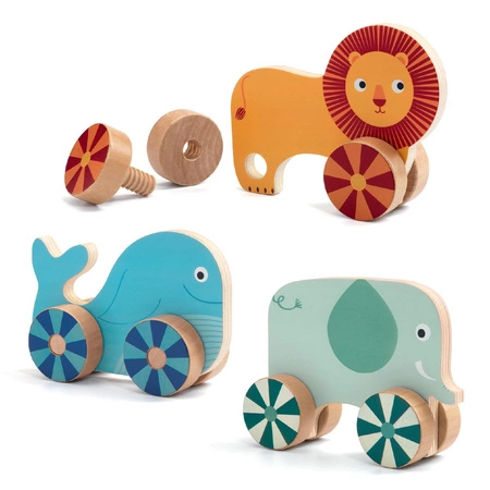 Drewniane wkrętki zwierzątka DJ01684