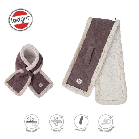 Lodger Dwuwarstwowy szaliczek z polaru wrzosowy Fleece Mauve