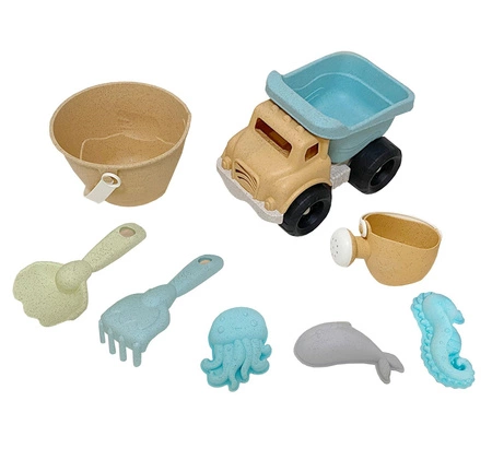 WOOPIE GREEN Zestaw do Piasku Wiaderko Wywrotka 8 el. BIODEGRADOWALNY ORGANICZNY MATERIAŁ