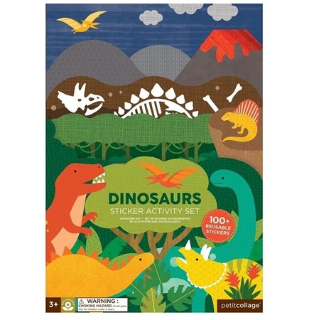 Petit Collage Naklejki z Planszą Dinozaur