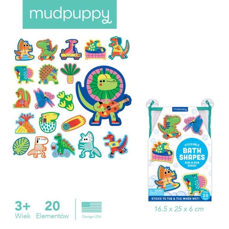 Mudpuppy Piankowe figurki do kąpieli Wesołe dinozaury 20 elementów 3+