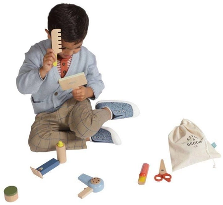 Style & Groom drewniany zestaw małego fryzjera 9 el 160920-Manhattan Toy, odgrywanie ról