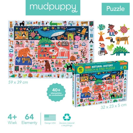 Mudpuppy Puzzle obserwacyjne Muzeum historii naturalnej 64 elementy 4+