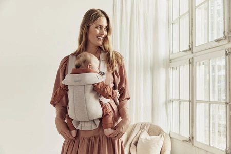 BABYBJORN MINI 3D Jersey – nosidełko, Jasny beż