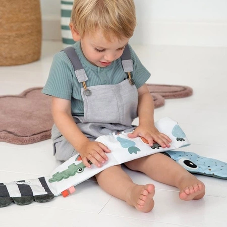 Done by Deer Książeczka Sensoryczna Rozkładana Croco Green